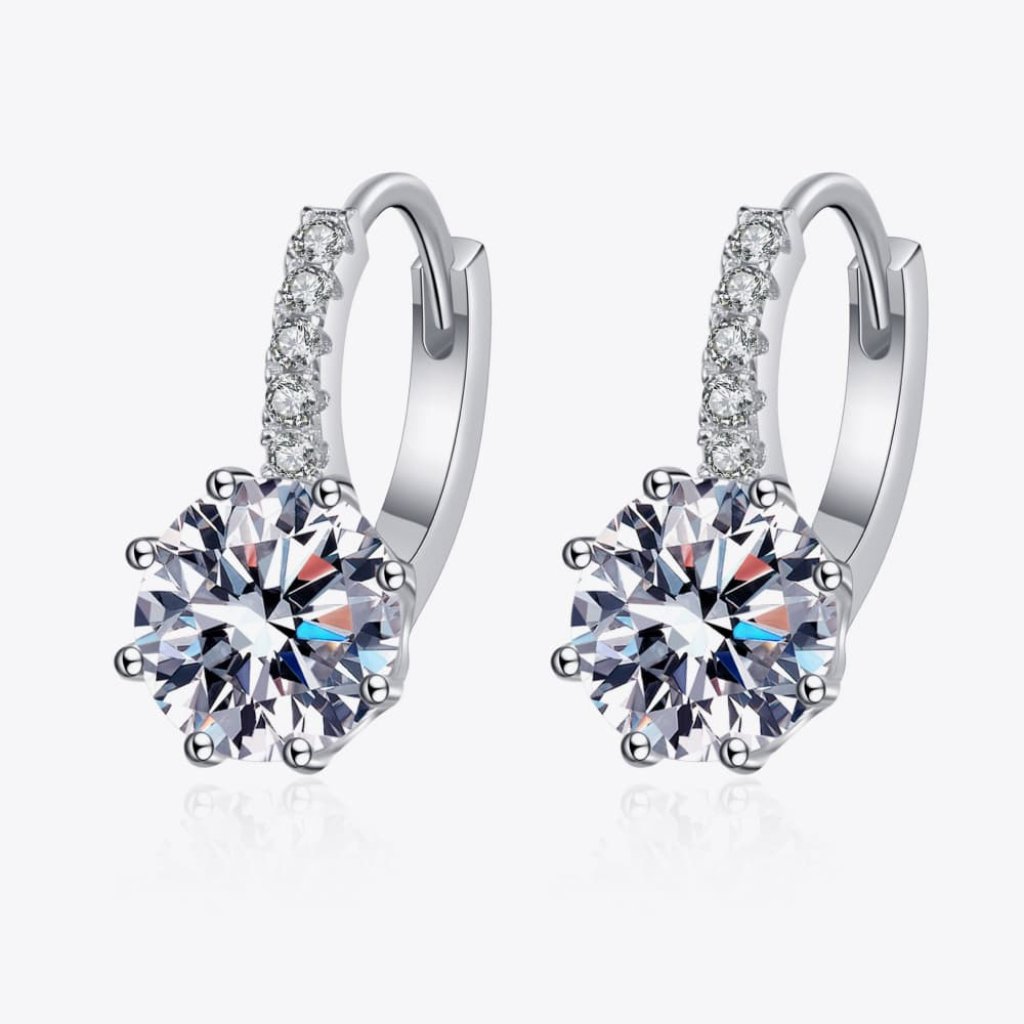 4 Carat Moissanite 925 Sterling Silver Earrings